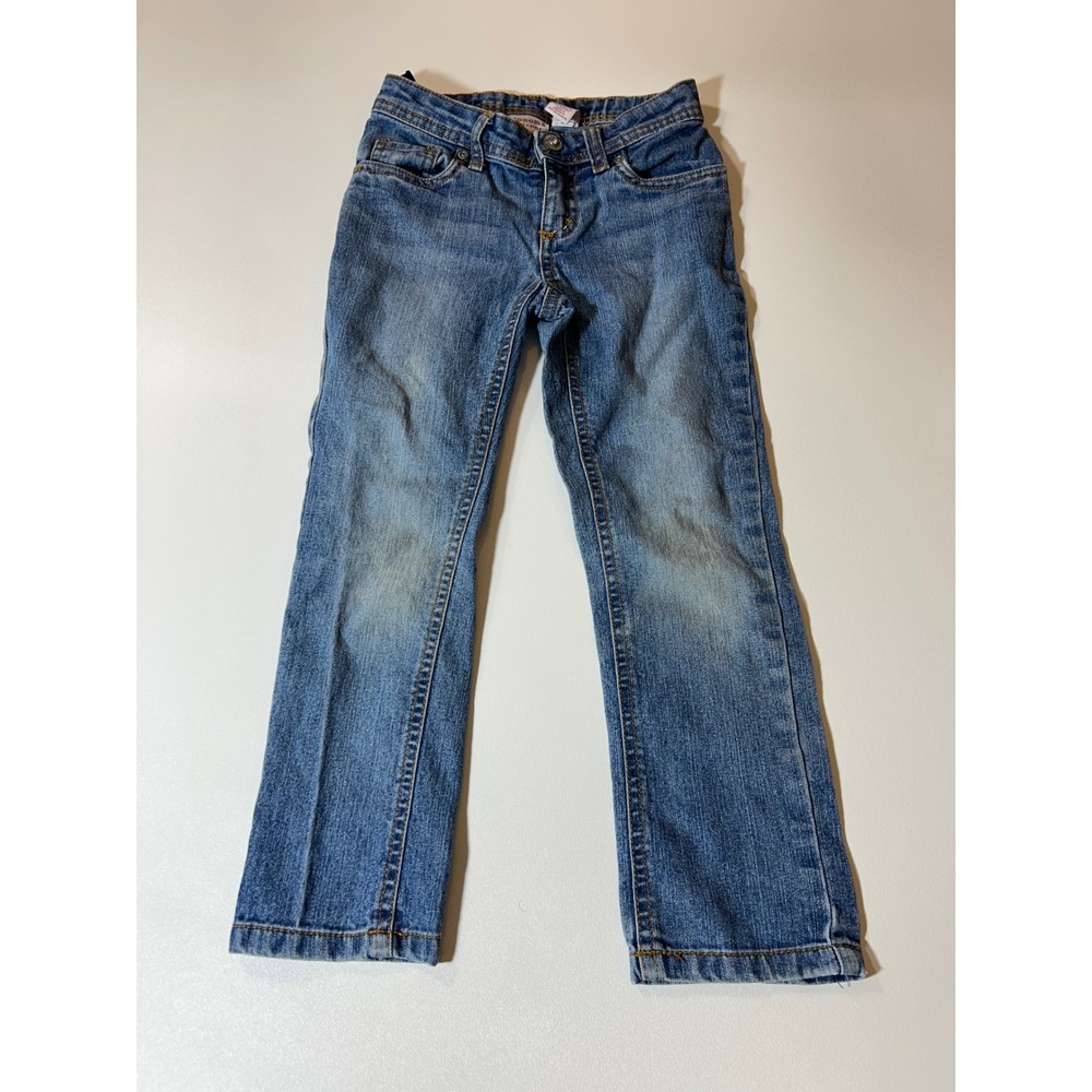Sonoma Jeans Girls Size 5 Blue Excellent Rhinestone Adjustable Waist Straight